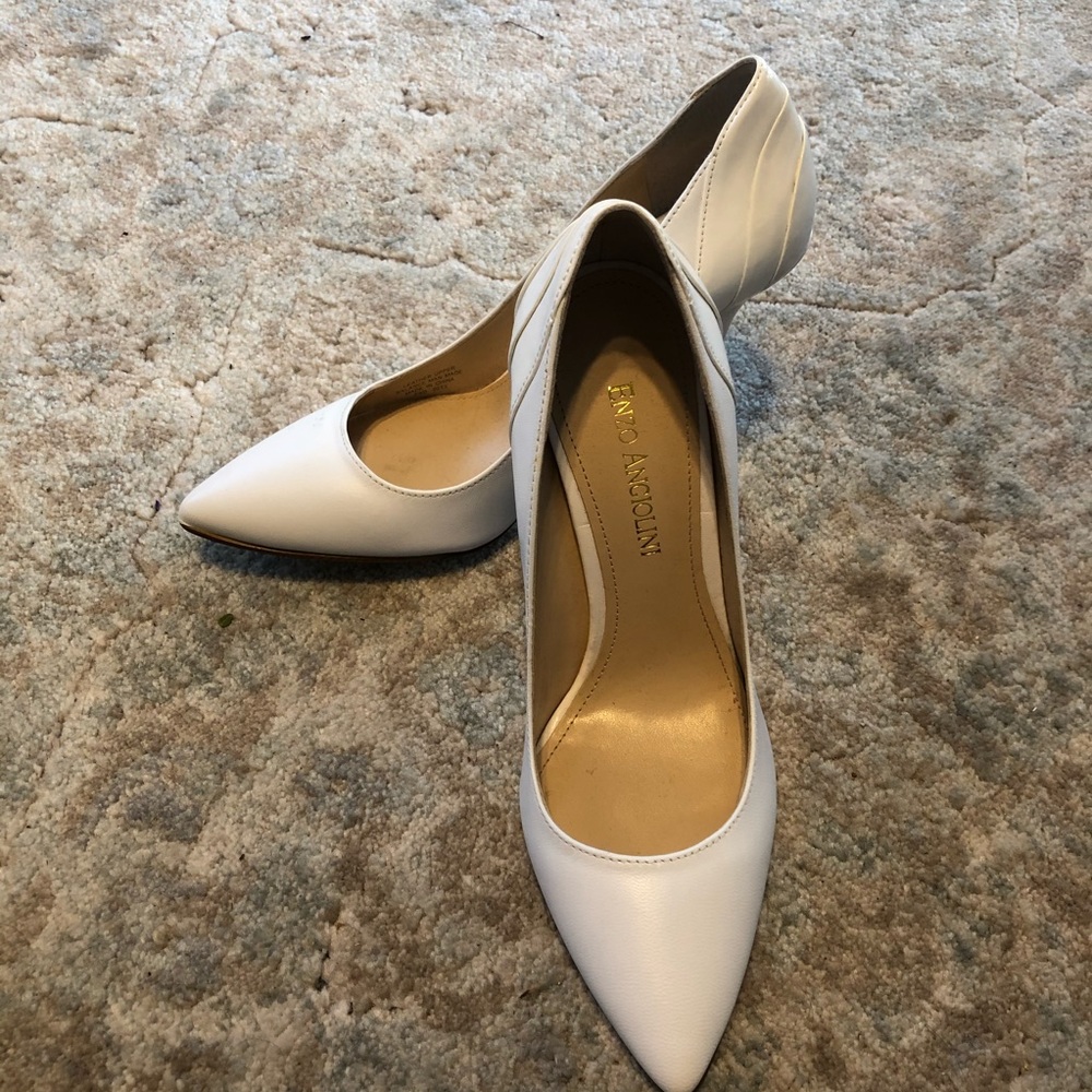 White Enzo Angiolini heels - new!